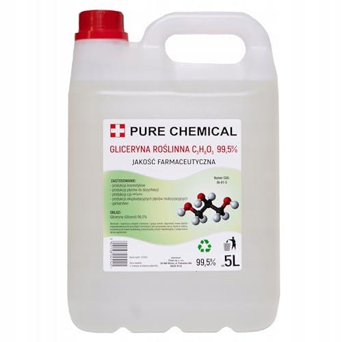 CHOSA Glicerina Vegetale 5 litri - Glicerolo E422 VG 99,5% Puro Grado Farmaceutico per Capelli e Corpo - Perfetto per Cosmetici, Creme e Saponi - Base per Sapone Fai Da Te, 5 l