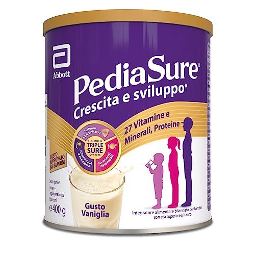 PEDIASURE Crescita e Sviluppo: Integratore alimentare per bambini - multivitaminico con 27 vitamine e minerali e proteine | Per bambini da un anno in su | Confezione 400g | Gusto Vaniglia