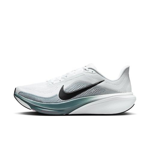 Nike Air Zoom Pegasus 42 Scarpe da corsa da uomo, Bianco, nero, ardesia minerale, rosa (Hyper Pink), 42 EU