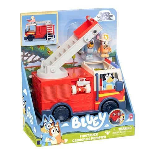 Rocco Giocattoli | Il Camion dei Pompieri di Bluey - Veicolo a spinta funzionante con scaletta mobile e accessori - Action figures compresa