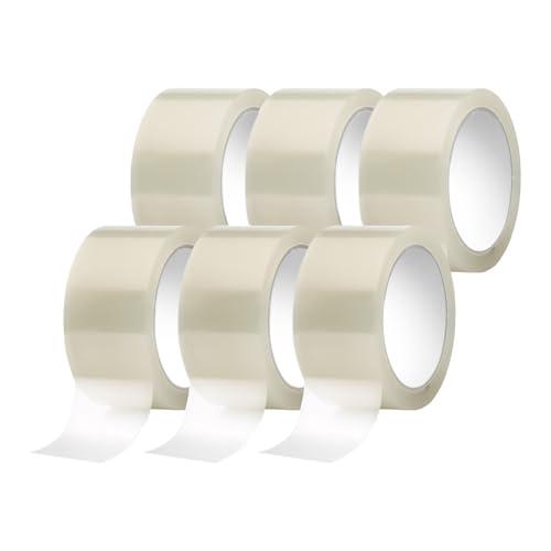 IMBALLAGGI 2000 - Nastro Adesivo Trasparente in Polipropilene, 6Pz 5cm x 66mt x 76 mm, per Pacchi, Resistente a Strappo Silenzioso - Nastro Imballaggio per Spedizioni, Scatoloni e Trasloco