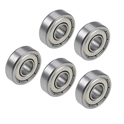 PATIKIL 6mm x 16mm x 5mm Profondo Scanalatura Sfere Cuscinetti, 5 Pezzi Cromo Acciaio Cuscinetto a Sfera a Gola Profonda per Potenza Trasmissione, R1660ZZ