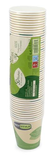 GIO'STYLE Bicchieri Acqua 200 cc | 50 Pezzi | Carta e PLA | Biodegradabili e Compostabili