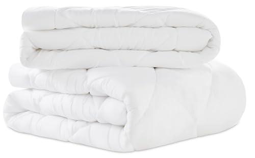 WAVVE Piumino Letto Singolo Quattro 4 Stagioni 135x200 cm, Set Piumino Estivo 150gsm 135 x 200 + Primaverile/Autunnale 300gsm 200x135 = Piumone Invernale Trapunta Caldissimo 450gsm, Bianco