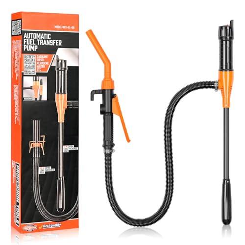 Pompa di Trasferimento del Carburante, GuKKK Pompa di Trasferimento Della Batteria Portatile, Travaso Gasolio Elettrica con Ugello di Controllo di Flusso