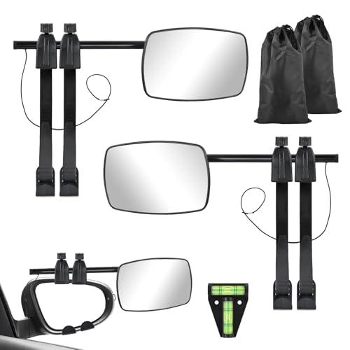 Focenat 2 Pezzi Specchietto di traino per auto, Regolabile Specchio del rimorchio, Estensione Retrovisore Aggiuntivi, Universale Specchietti per Roulotte, Specchio Estensibile per Caravan Camper