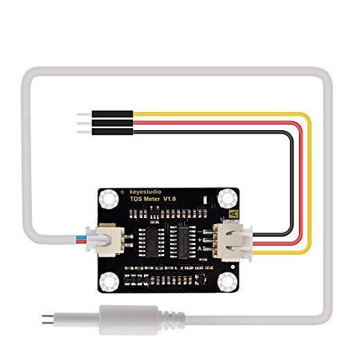 KEYESTUDIO TDS Sonda per Controllo della qualità dell'Acqua, modulo sensore V1 con connettore XH2.54-3Pin Jumper Wire per Arduino