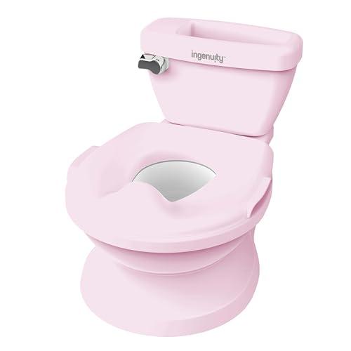 Ingenuity My Size Potty Pro, Vasino per Bambini Realistico 2-in-1 con Suono di Scarico - Riduttore WC Rimovibile - Facile da Pulire - con Scomparto Portaoggetti, 18M+, Fino a 23 kg (Rosa)