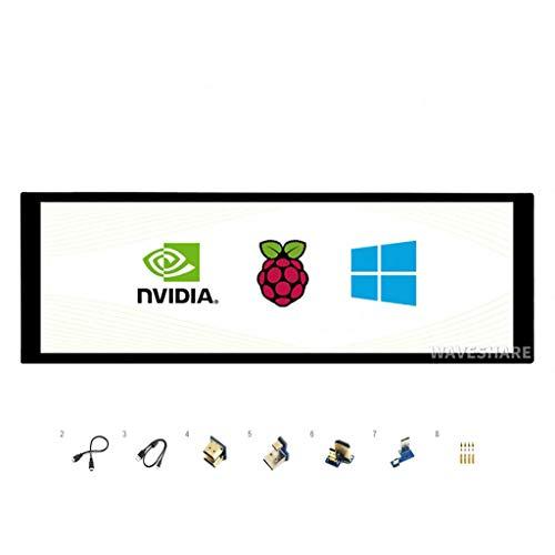 Coolwell Waveshare 7.9inch Capacitive Touch Screen LCD Display Support Raspberry pi/Jetson Nano/PC, 400×1280, HDMI, IPS, Toughened Glass Cover