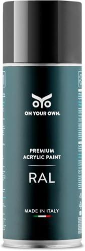 OYO - Spray Vernice Acrilica Nero Lucido 400ml per Progetti Fai-da-Te - Bomboletta Spray per Uso Multiplo (1, RAL 9005) - On Your Own