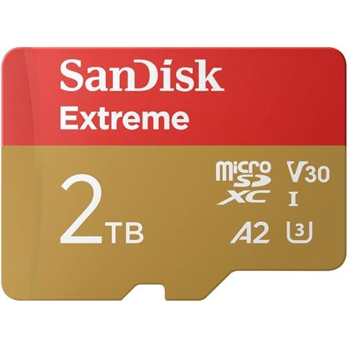 SanDisk 2TB Extreme scheda microSDXC + adattatore SD (Per Action Cams, Droni, Smartphones, Velocità fino a 240 MB/s, 4K UHD) RescuePRO Deluxe, UHS-I, U3, V30