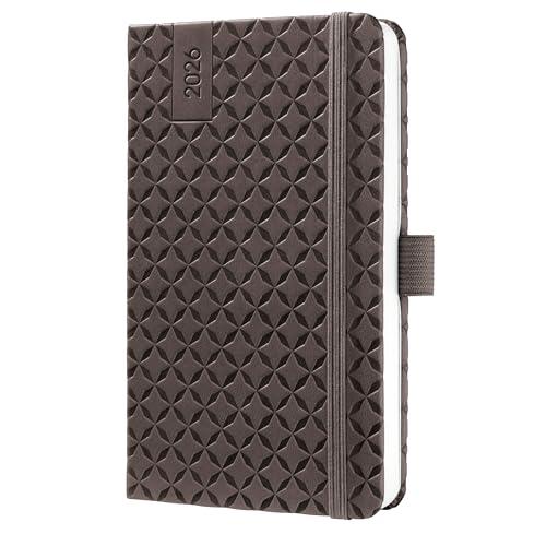 SIGEL J6122 Agenda settimanale Jolie 2026-1 anno - circa A6 - coffee brown - 2 pagine = 1 settimana - copertina rigida - 80 g/m² - marrone - 174 p. - certificazione FSC