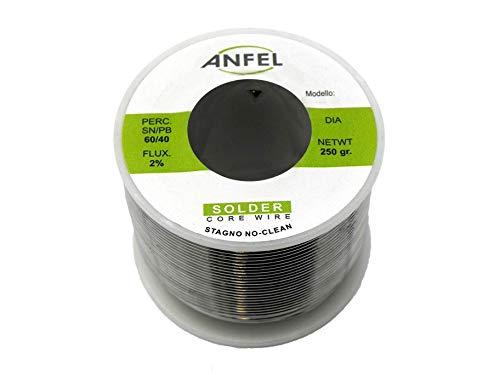 FILO STAGNO BOBINA STAGNO IN ROCCHETTO 60/40 250GR. 1,5MM PER SALDARE SALDATURA LABORATORIO HIGH QUALITY - NO CLEAN - AUTOSALDANTE - CON FLUSSANTE - (1,5mm 250gr)