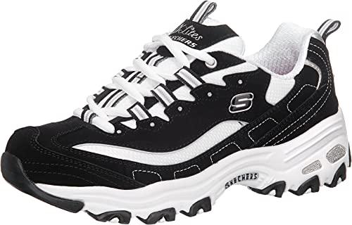 Skechers D'lites - Fresh Start, Scarpe Donna, Nero Black Silver, 38 EU