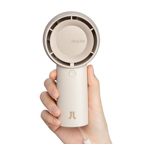 JISULIFE Ventilatore Turbo Portatile [Massimo 16H] Mini Ventilatore Portatile, Ventilatore Personale Ricaricabile USB 4000mAh, Piccolo Ventilatore Tascabile a Batteria con 5 velocità - Marrone