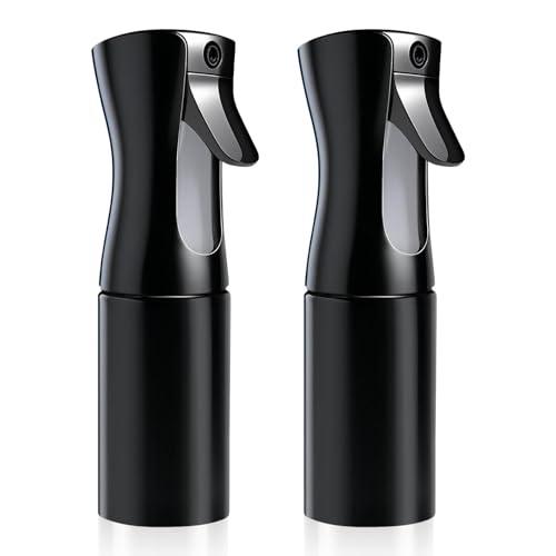 LBJFYHJN 2 flaconi spray per capelli, 200 ml, con nebbia fine continua, per piante, pulizia, alcool, ecc. (nero)