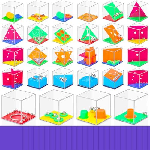 Gontence 28 Pcs Cubi Rompicapo Bambini con 28 Sacchetti Viola - Giochini per Feste di Compleanno Bambini | Bambina Bambino Regalini Compleanno | Regali di giocattoli di Natale | Mini Giochi di Puzzle