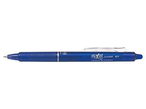 Pilot – Lotto di 3 penne a sfera retrattili e cancellabili “Frixion Ball Clicker 0,7”, punta media, inchiostro blu