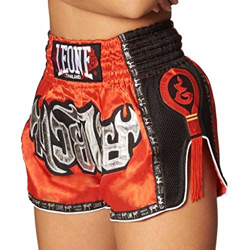 LEONE 1947, Bangkok Pantaloncino Kick-thai, Unisex – Adulto, Rosso, L, AB754