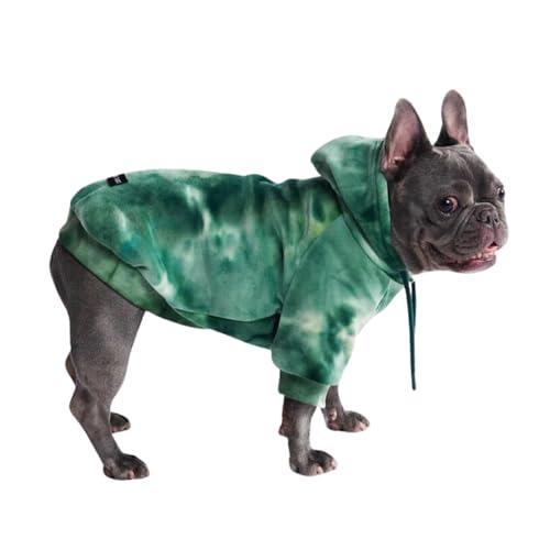 Spark Paws Felpa con cappuccio per cani, di alta qualità, per cani di taglia piccola, media e grande, adatta per bulldog francesi, pitbull, cuccioli, giacca invernale alternativa – verde Skydye, M