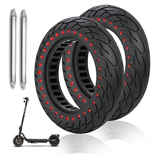 ANSENI Route Monopattino 10 Pollici(10X2.125)anti-foratura per Scooter Elettrico Vivobike S2 Max e S3 Max,Ninebot F25E,Xiaomi,Gomme Anti Scivolo,Pneumatico Solido (Punto Rosso)