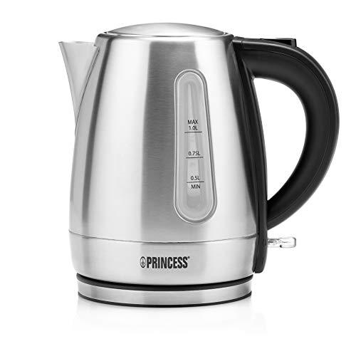 Princess 01.236023.01.001 Bollitore Acciaio Inossidabile, 2200 W, 1 Liters, Black, Acciaio Inossidabile