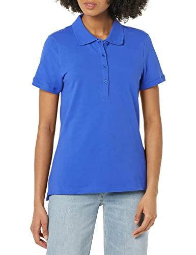 Amazon Essentials Polo A Manica Corta (Taglie Forti Disponibili) Donna, Blu, XXL