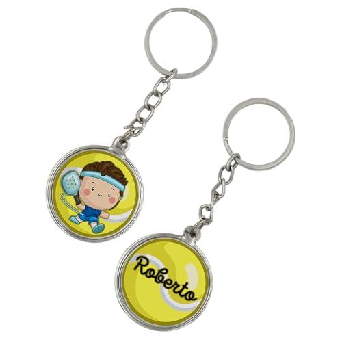 Portachiavi Padel Personalizzato con Nome – Idea Regalo per Giocatori, Allenatori, Appassionati – Accessorio Sportivo Uomo Donna – Gadget Originale per Amanti del Padel