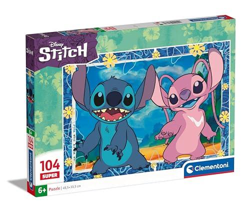 Clementoni- Disney Stitch Supercolor Stitch-104 Pezzi Bambini 6 Anni, Puzzle Cartoni Animati-Made in Italy, Colore Multilingua, 27573