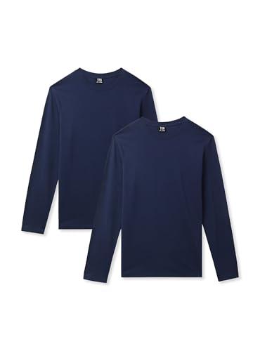 TERRANOVA Maglietta Bianca Bambino a Manica Lunga in Cotone, Confezione da 2 Colore 2X Blu Taglia 10 Anni