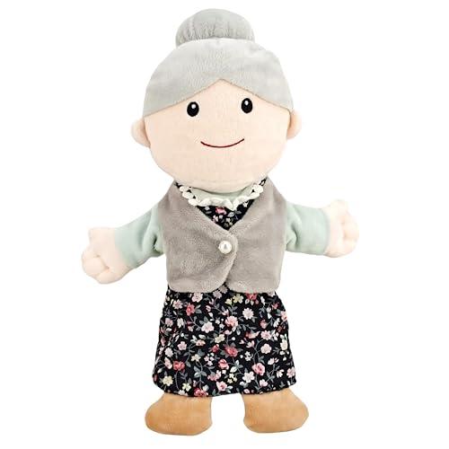 LOMTRATS Marionette a mano per bambini,Include nonno,nonna,papà,mamma,figlia,figlio con bocche aperte mobili,perfette per raccontare storie,insegnare,regali di compleanno,1Pcs