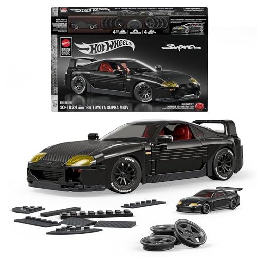 ​​Mattel Brick Shop Hot Wheels - Toyota Supra MKIV '94 Serie Elite, set da costruire con 824 pezzi, dettagli realistici e adesivi per personalizzare l'auto, JKG40