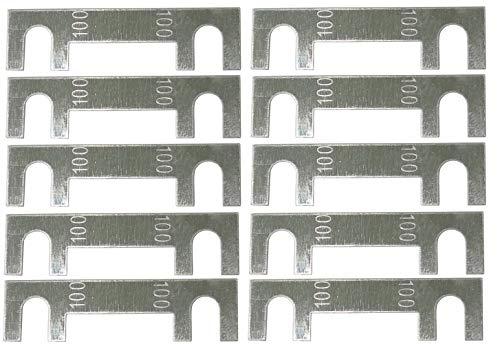Aerzetix - 10 Fusibili - 100A - a Linguetta, Lama - per Portafusibili corrente Forte - C42200