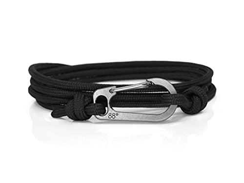 Eighty Eight Degrees - Bracciale da arrampicata con moschettone in titanio, realizzato a mano nel Regno Unito e regolabile