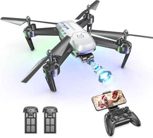 Wipkviey Drone con Telecamera 1080P HD – Droni Pieghevoli Professionali per Bambini e Adulti, con Transmissione Video WiFi in Diretta, Quadricottero RC con 2 Batterie, 3D Flip, Peso Inferiore a 249g