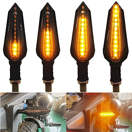 Greluma 4 Pezzi Moto 12 LED Lampeggianti Indicatori Ambra Lampeggiante Indicatore Circolante Moto Impermeabile (Nuova Versione)