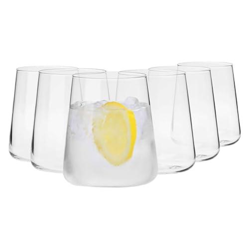 Krosno Bicchieri Acqua Gin Tumbler Vetro | Set di 6 | 430 ML | Collezione Avant-Garde | Ideale per la Casa, Ristorante e Ricevimenti | Adatto alla Lavastoviglie