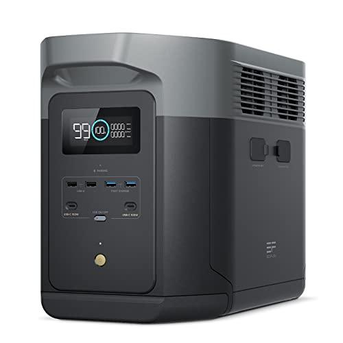 EF ECOFLOW DELTA 2 Max Espandibile 2-6kWh Centrale elettrica portatile, Batteria LFP 3000 cicli, CA+Solare 80% di carica in 1 ora, Fino a 3000W di uscita, Generatore solare silenzioso