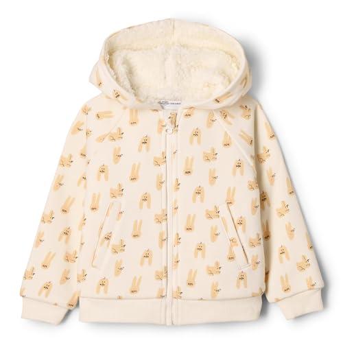 Amazon Essentials x Sofia Grainge Felpa con Cappuccio e Cerniera Unisex Bambini e Ragazzi, Avorio Grigio Talpa Conigli, 4 Anni
