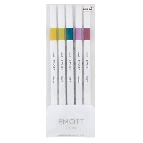 Astuccio 5 fineliner EMOTT tratto 0.4mm colori ass. Retrò Uni Mitsubishi