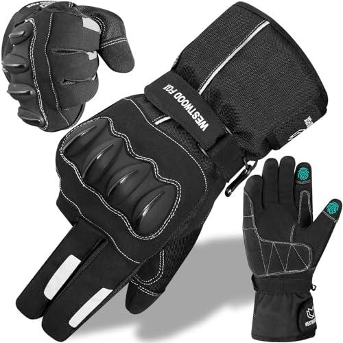 WESTWOOD FOX Guanti da moto Thinsulate, impermeabili, invernali, termici, da uomo, antivento, scooter, sport, touchscreen, caldi per l'estate