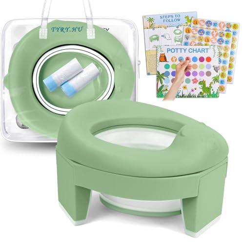 TYRY.HU Vasino Portatile da Viaggio Sedile per Bambini 3-in-1 Riduttore Water Allenamento WC Toilette Pieghevole Riutilizzabile Liner