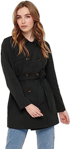 ONLY Onlvalerie Trenchcoat CC Otw Impermeabile, Nero, M Donna