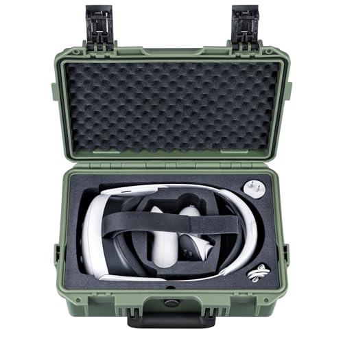 Lykus Titan OQ200 Valigia Custodia Case (Verde) per Quest 3S/Quest 3/Quest 2, Adatta al Cinturino Elite, Migliore Protezione [SOLO VALIGIA]