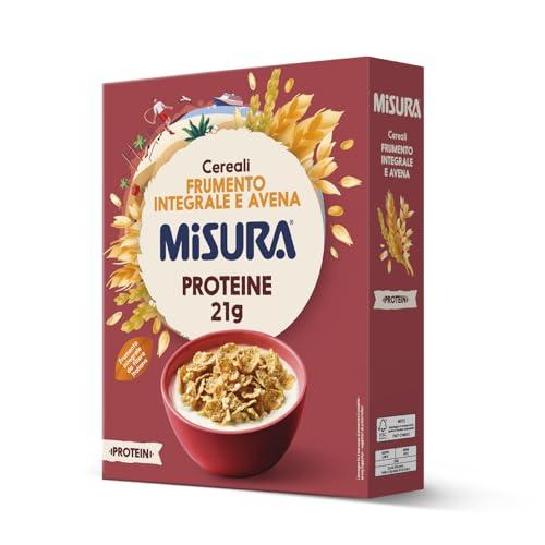 Misura Protein Fiocchi di Cereali Proteici con Frumento Integrale, Riso e Avena - Ricchi di Proteine e di Fibre, Packaging in Carta Certificata FSC, Confezione da 320 g