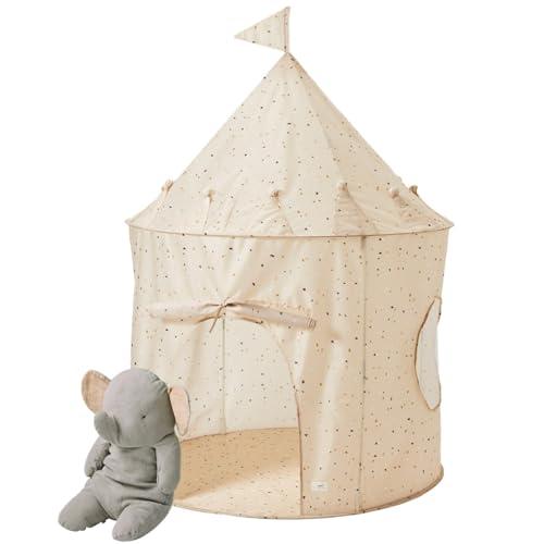 3 Sprouts, Tenda da Gioco per Bambini, Realizzata in Poliestere Riciclato, Ideale per Giocare in Cameretta e in Sala Giochi, Colore Mandorla, 100,1x100,1x134,6 cm