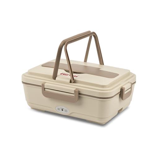Girmi SC03 Scaldavivande elettrico Vivandiere Big, contenitore da un litro a 3 scomparti INOX, chiusura ermetica, riscalda e mantiene in caldo, Beige/Marrone