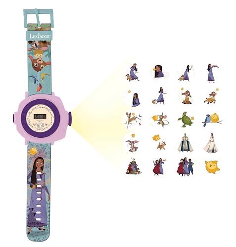 Lexibook, Disney Wish - Orologio digitale a proiezione regolabile - 20 immagini del film Wish - per bambini - DMW050WI