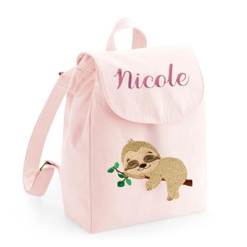 Fatto da Mani - Zaino Zainetto per scuola asilo bambino bambina con ricamo personalizzato - Zaino ricamato - Zaino personalizzato - Bambina bambino da 2 a 7 Anni - Idee Regalo (Rosa Baby)