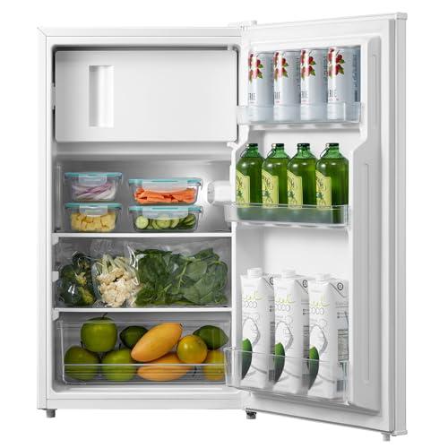 COMFEE' RCD80WH3(E) Frigorifero con Congelatore 80 Liter, Frigo Monoporta, Bassa Rumorosità 39db, Porta Reversibile, Compressore Inverter, Luce LED, Adatto per Casa, Ufficio, Camera, Bianco